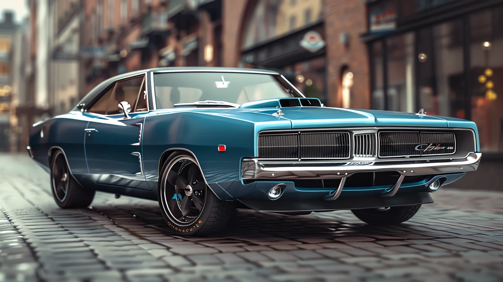 1969 dodge muscle car with wide body kit desktop wallpaper 4k