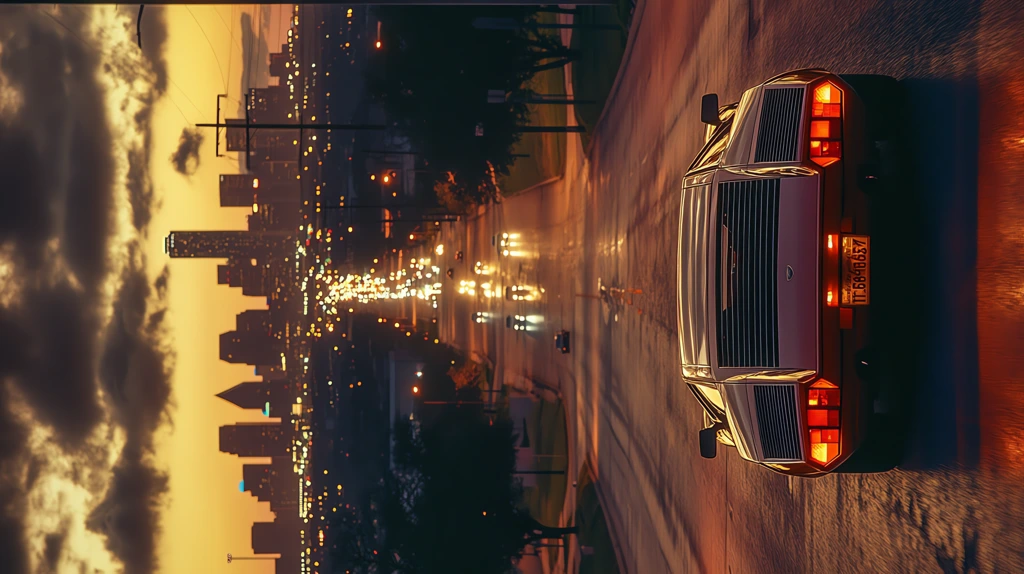 1980s orange lamborghini in texas neighbourhood phone wallpaper 4k