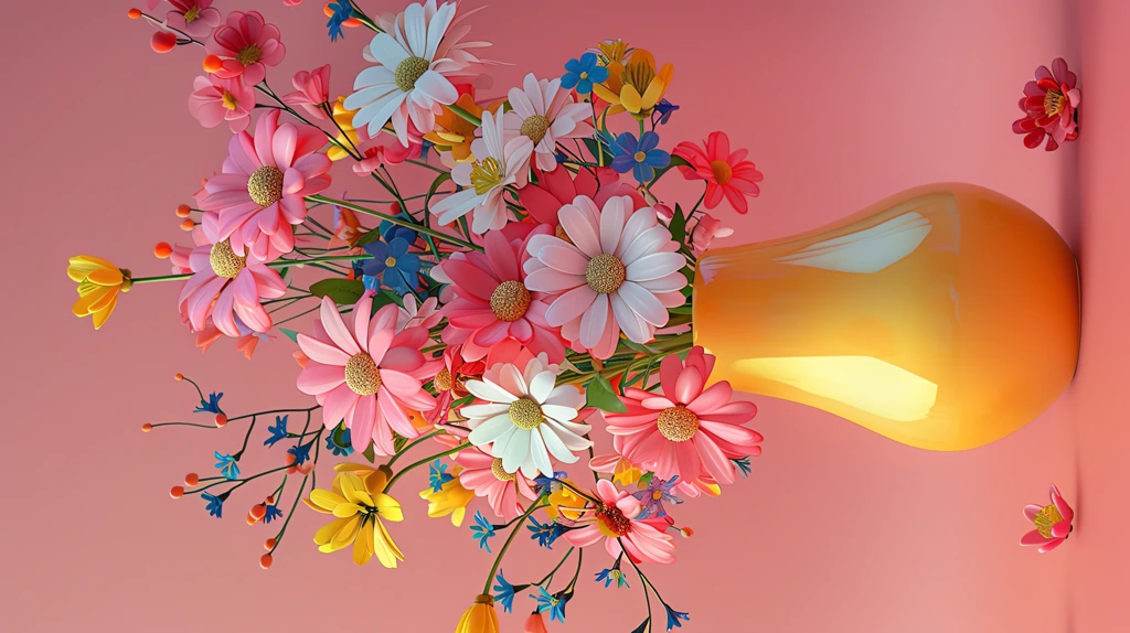 3d bouquet of flowers in pastel colors phone wallpaper 4k