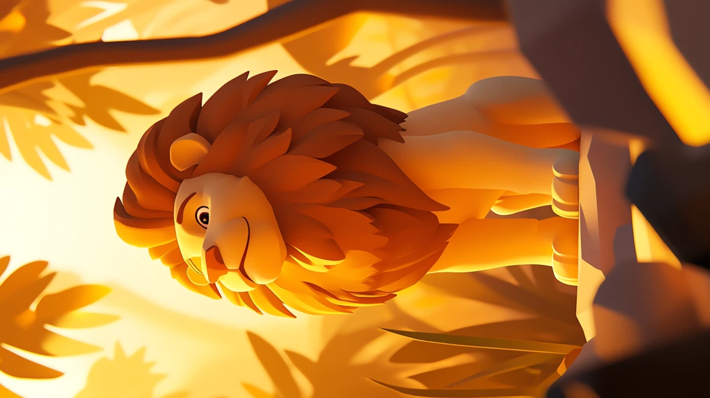 3d cartoon style game lion phone wallpaper 4k