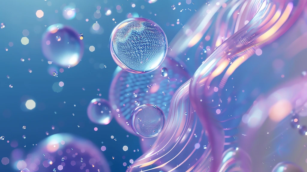 3d render iridescent bubbles on the background of blue phone wallpaper 4k