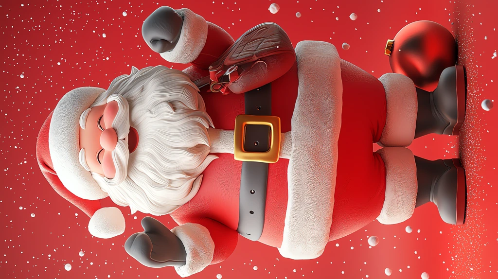 3d santa claus version four phone wallpaper 4k