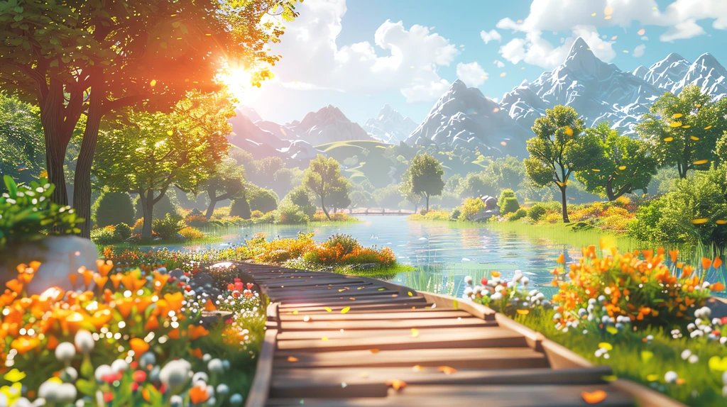 3d scene of a zootopia summer farm cartoon style desktop wallpaper 4k