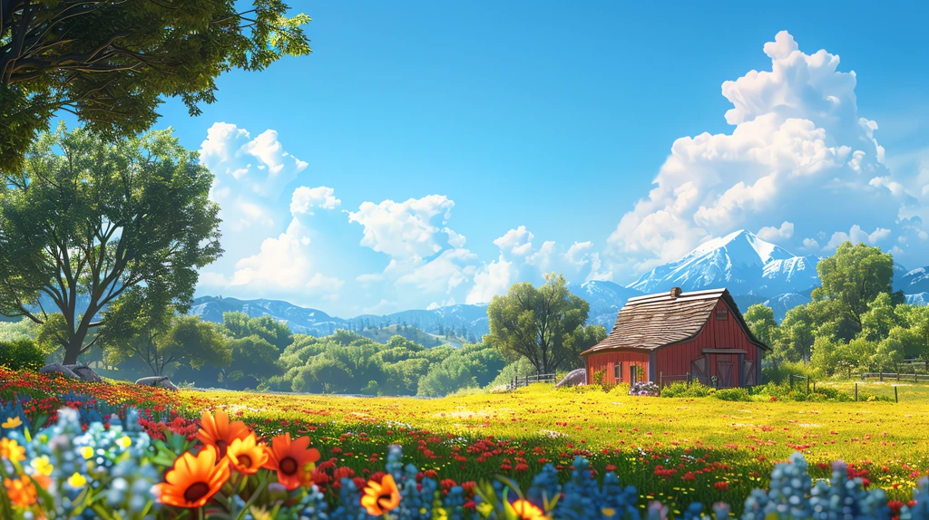 3d scene of a zootopia summer farm desktop wallpaper 4k