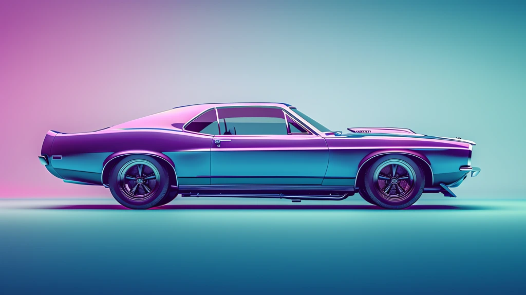 a 2d art of a purple car on a turquoise background desktop wallpaper 4k