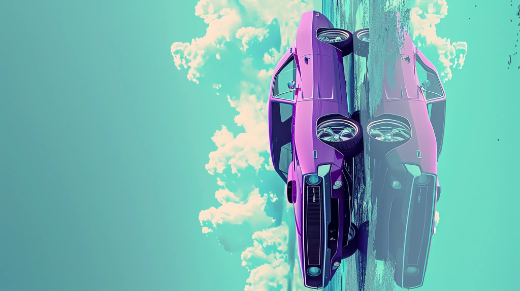 a 2d art of a purple car phone wallpaper 4k