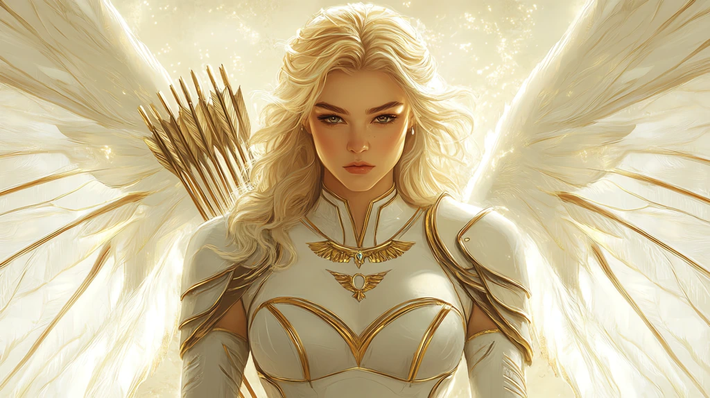 a beautiful blonde goddess in white armor version one desktop wallpaper 4k