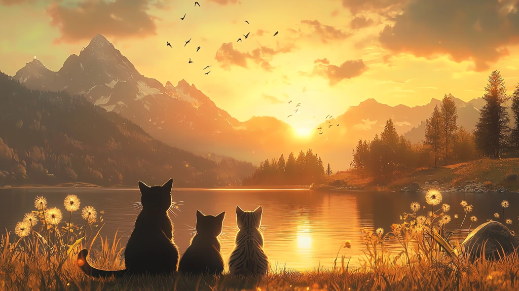 a beautiful scenery with a sunset desktop wallpaper 4k