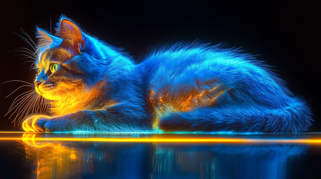 a big fat blue cat with a very small head curly tail desktop wallpaper 4k