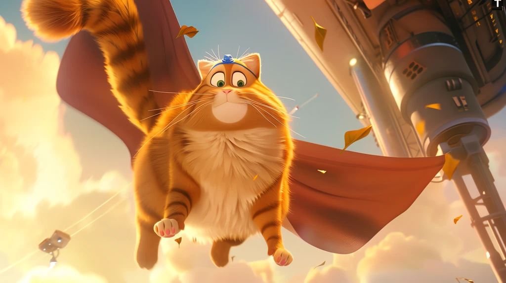 a big ginger super cat fights in the sky desktop wallpaper 4k