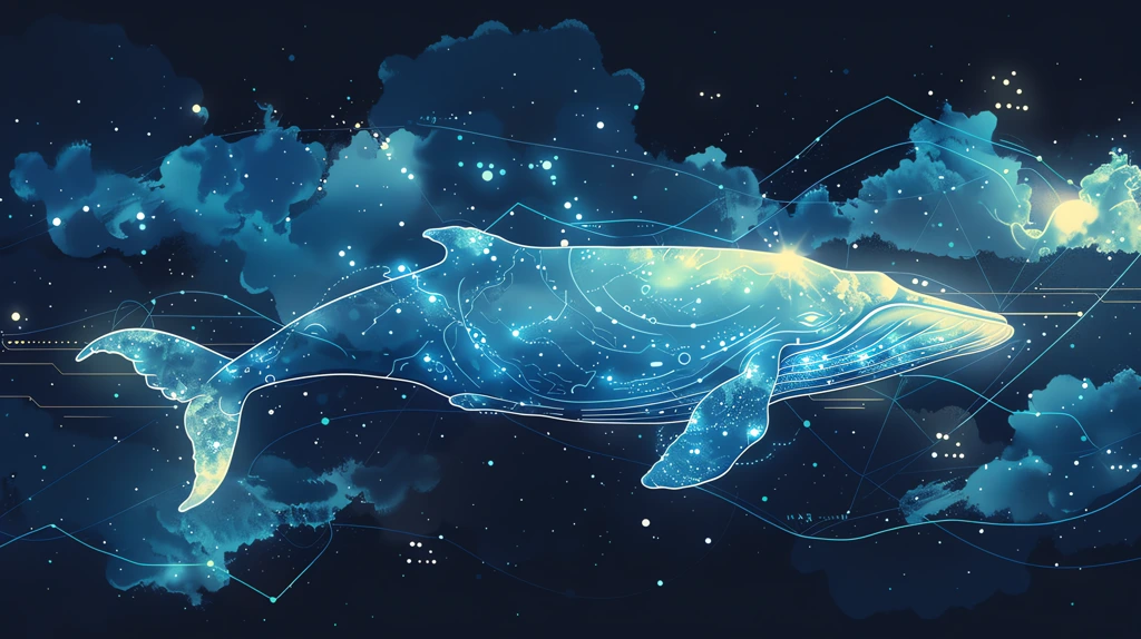 a blue and white color scheme whale desktop wallpaper 4k