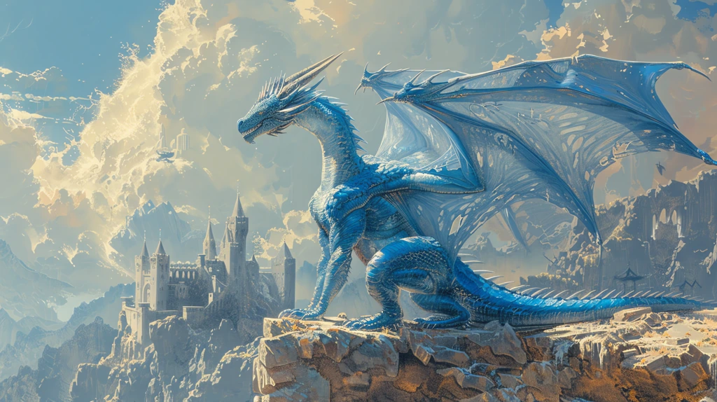 a blue dragon with four pairs of wings desktop wallpaper 4k