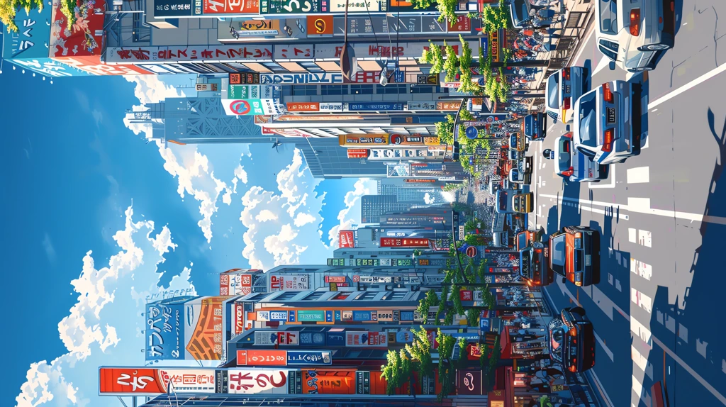 a busy tokyo street on a sunny day phone wallpaper 4k