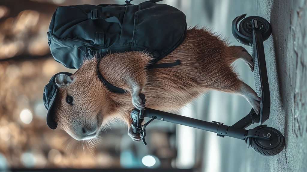 a capybara is riding a g2 max phone wallpaper 4k