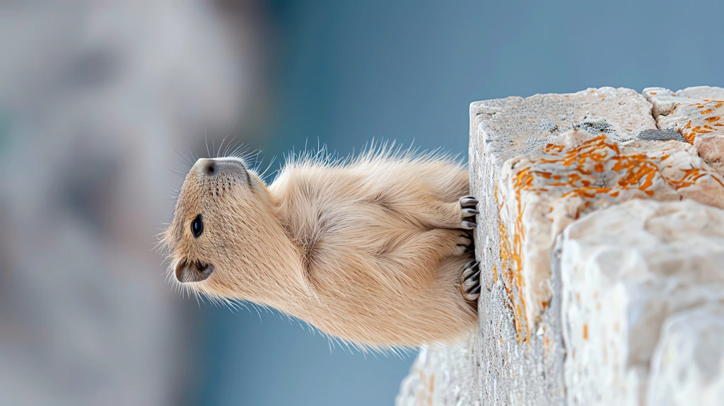 a capybara sits on the side of a wall phone wallpaper 4k