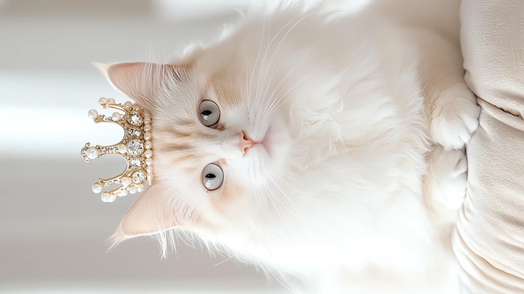 a cat with elegant white fur phone wallpaper 4k