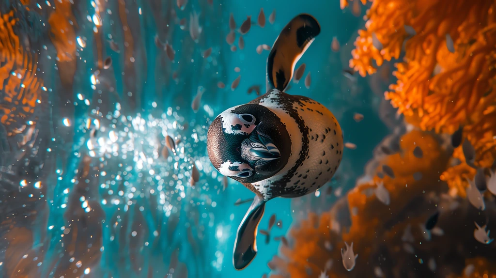 a cinematic award winning photograph of an african penguin phone wallpaper 4k