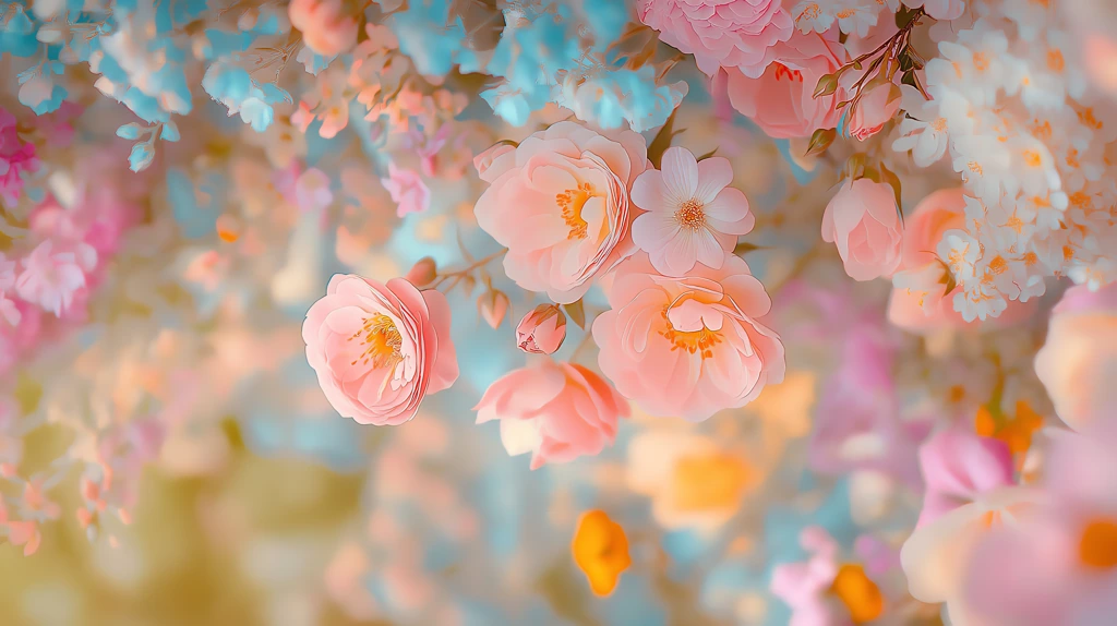 a colorful photo of oversized floral phone wallpaper 4k