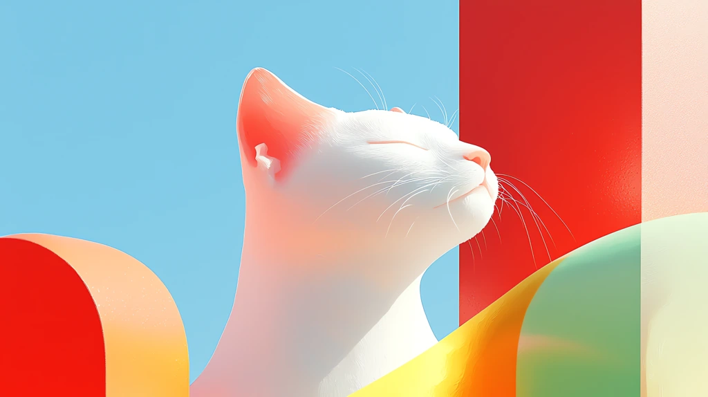 a colorful simple and dreamy zodiac cat version four desktop wallpaper 4k