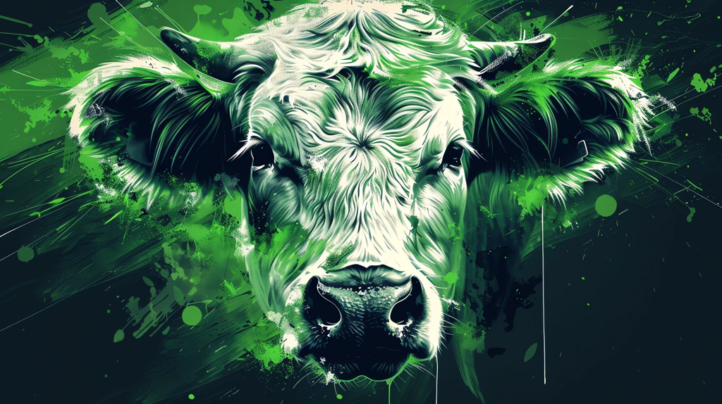 a cow face abstract art form flat vector icon desktop wallpaper 4k