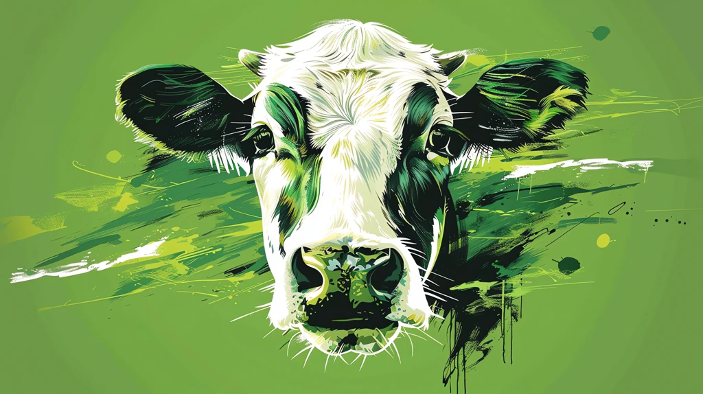 a cow face abstract art form flat vector icon graffiti like desktop wallpaper 4k