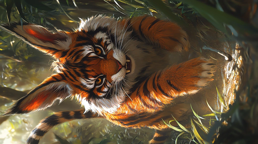 a creature combining a rabbit and a tiger phone wallpaper 4k