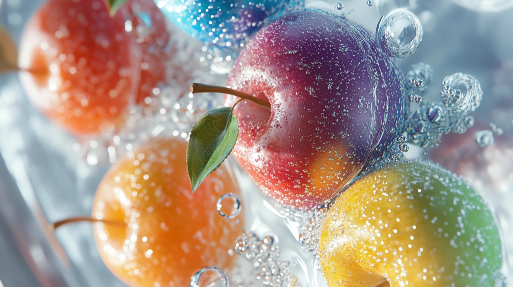 a crystal apple colored glass apples in the bowl of water phone wallpaper 4k