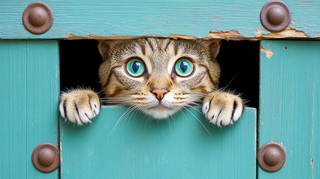 a curious gray cat with large vivid blue eyes desktop wallpaper 4k