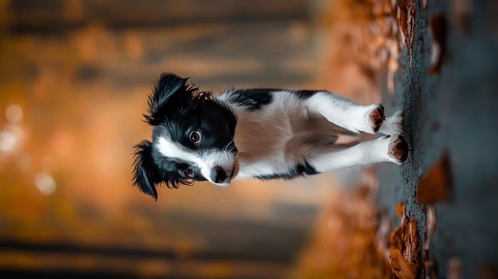 a cute border collie puppy phone wallpaper 4k