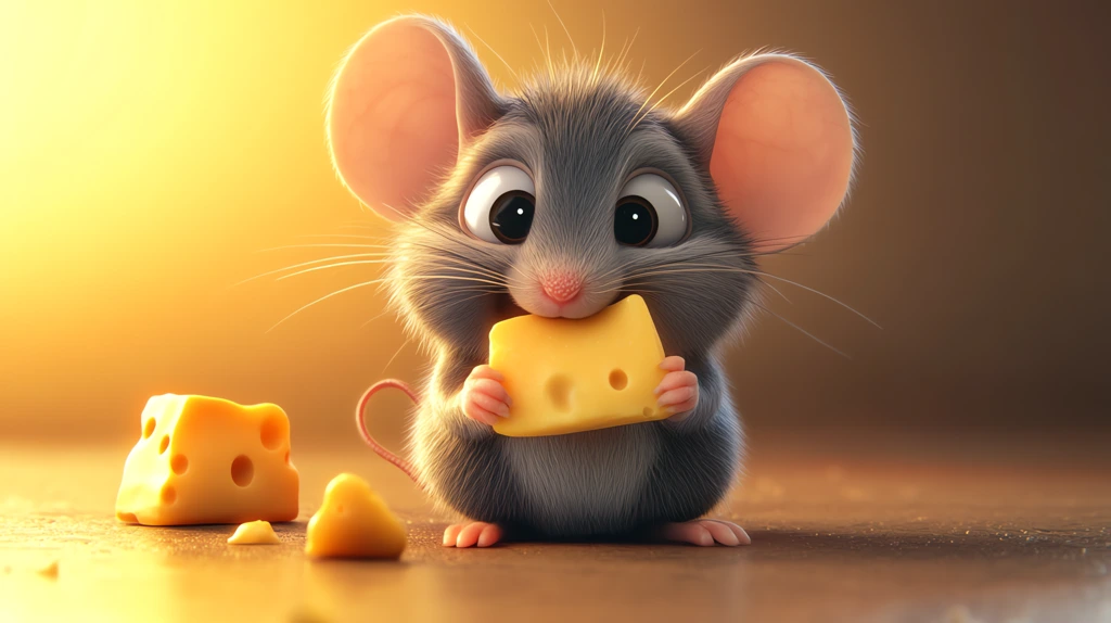 a cute cartoon mouse desktop wallpaper 4k