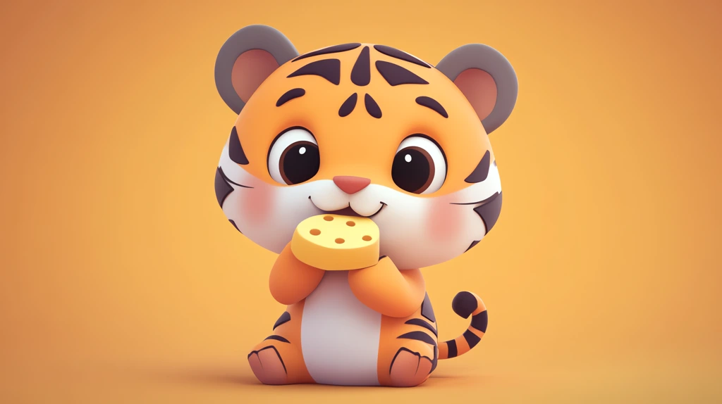 a cute cartoon tiger desktop wallpaper 4k