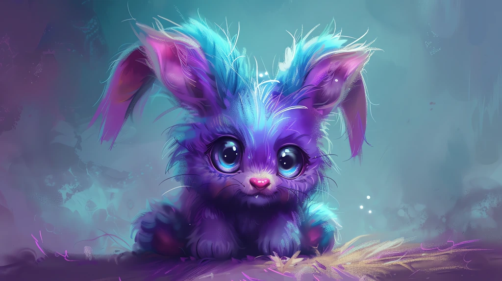 a cute creature fluffy little creature with big eyes and ears desktop wallpaper 4k