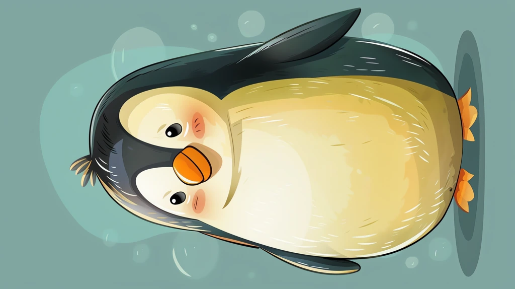 a cute penguin illustration phone wallpaper 4k