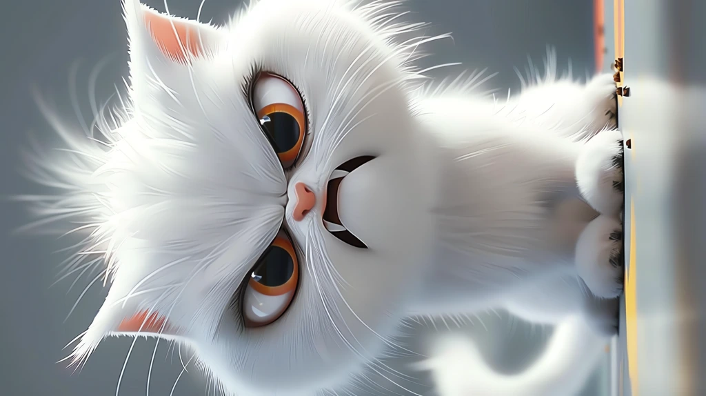 a cute white persian cat phone wallpaper 4k