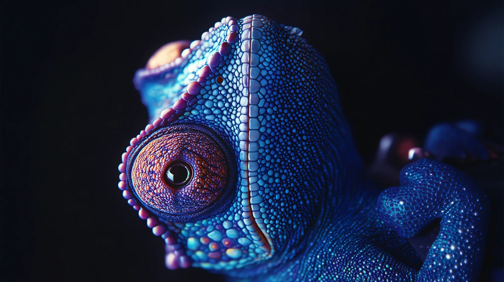 a dark cyan chameleon with subtle colorful accents version two phone wallpaper 4k