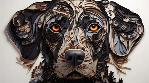 a dog face papercut style desktop wallpaper full hd 4k free download design 2