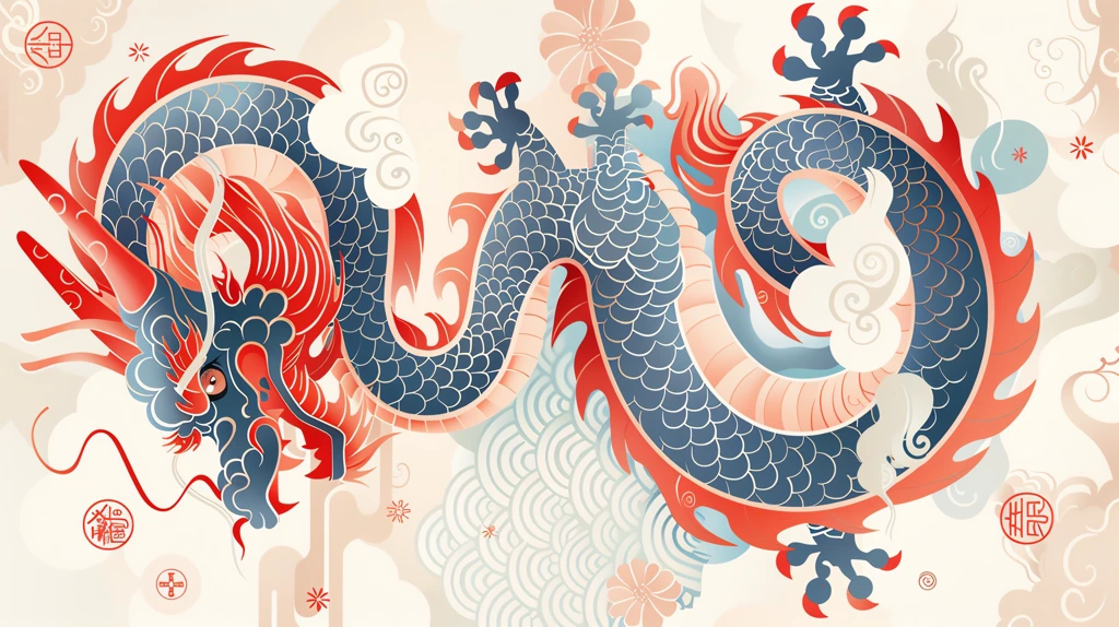 a flat-style dragon illustration phone wallpaper 4k