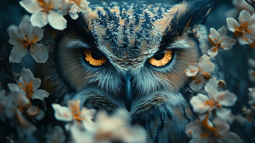 a floral owls like an evil desktop wallpaper 4k