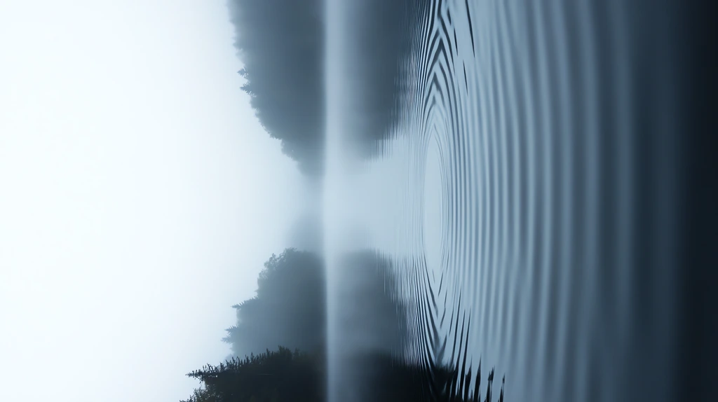 a fog-covered lake where the ripples form patterns phone wallpaper 4k