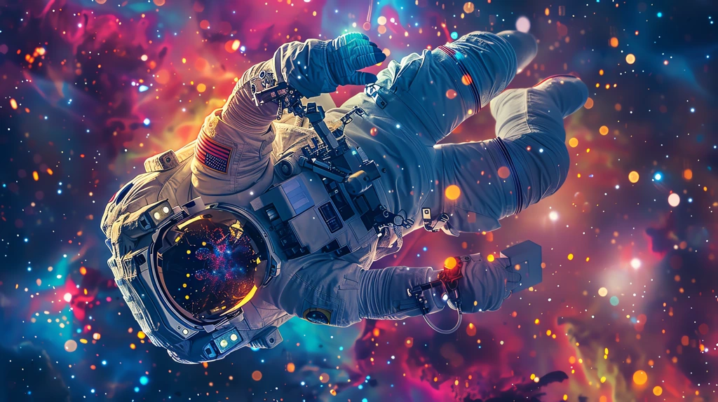 a full-body view of an astronaut in zero gravity phone wallpaper 4k