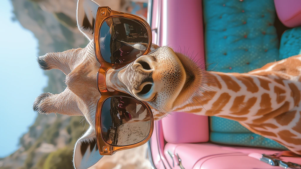 a giraffe wearing sunglasses phone wallpaper 4k