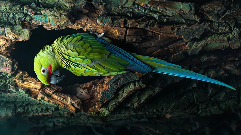 a green parrot with blue tail phone wallpaper 4k