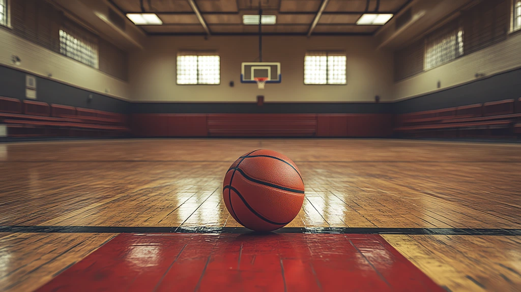 a high school gymnasium the basketball court empty single desktop wallpaper 4k