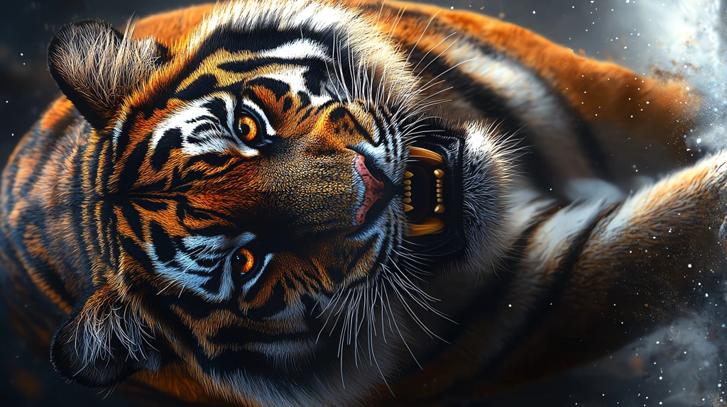 a highly realistic digital art portrait of a tiger phone wallpaper 4k