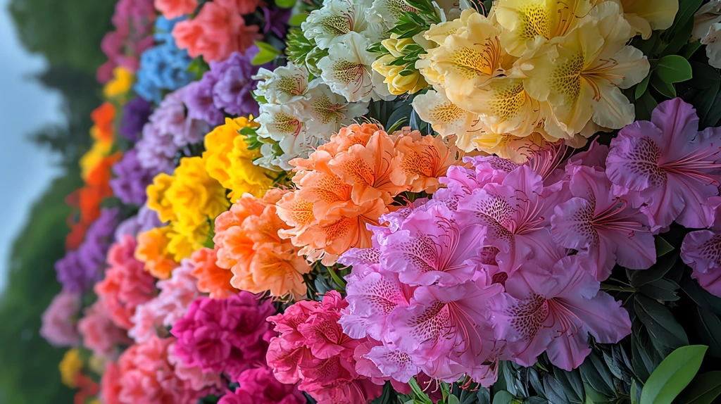 a large garden with thousands of azaleas phone wallpaper 4k