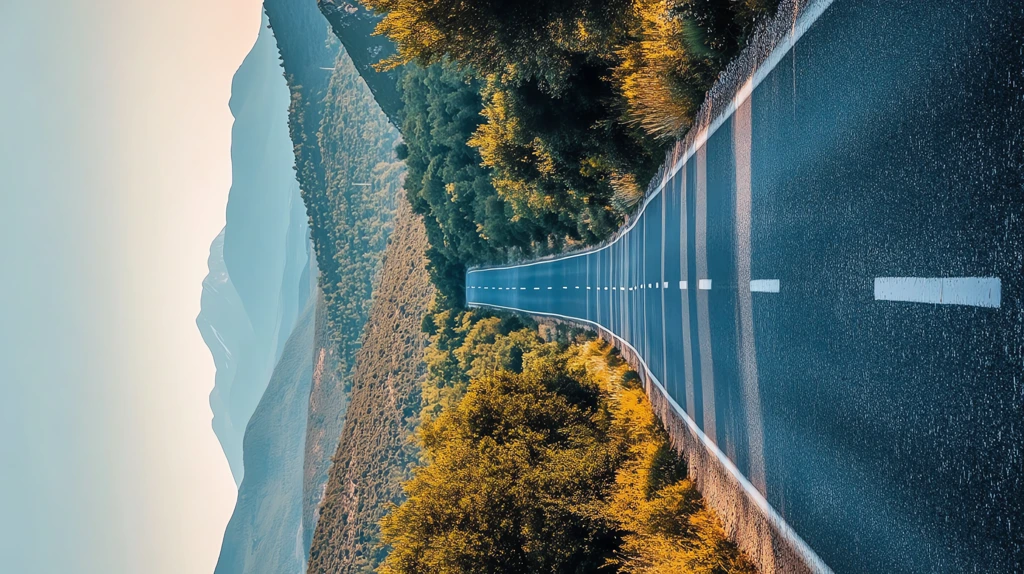 a long empty road with green plants phone wallpaper 4k