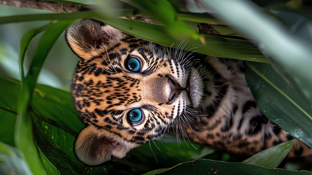 a macro lens capturing a small jaguar cub phone wallpaper 4k