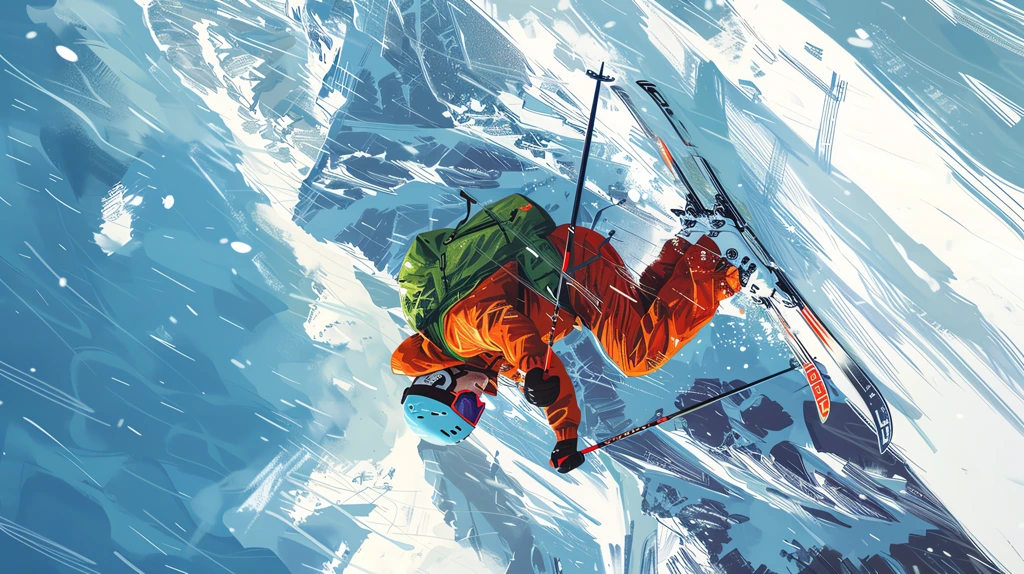 a male skier in green equipment rolls down phone wallpaper 4k