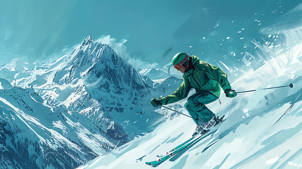 a male skier in green in action desktop wallpaper 4k