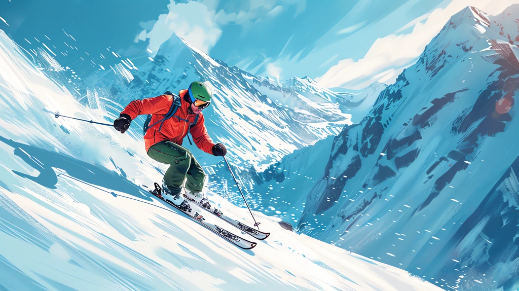 a male skier in green on the mountain desktop wallpaper 4k